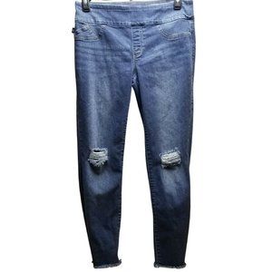 Rock & Republic Denim RX Fever Pull On Stretch Skinny Jeans Womens 14 Distressed